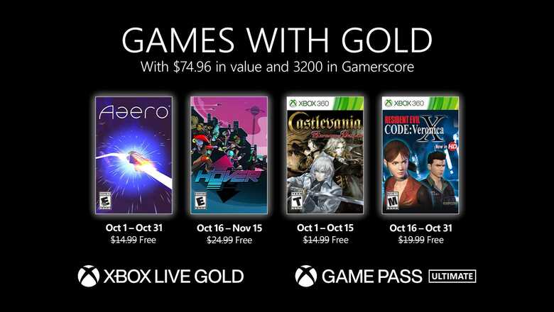 Anunciados los Games with Gold de octubre de 2021